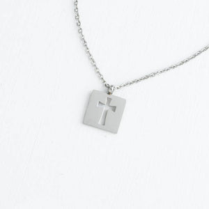 Axis Silver Cross Necklace