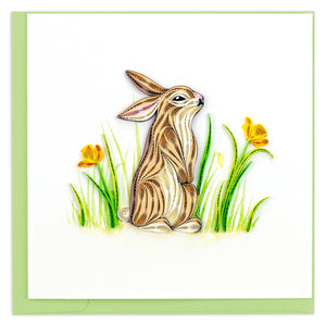 Rabbit Quilling Greeting Card ||  Spring, Nature, All Occasion