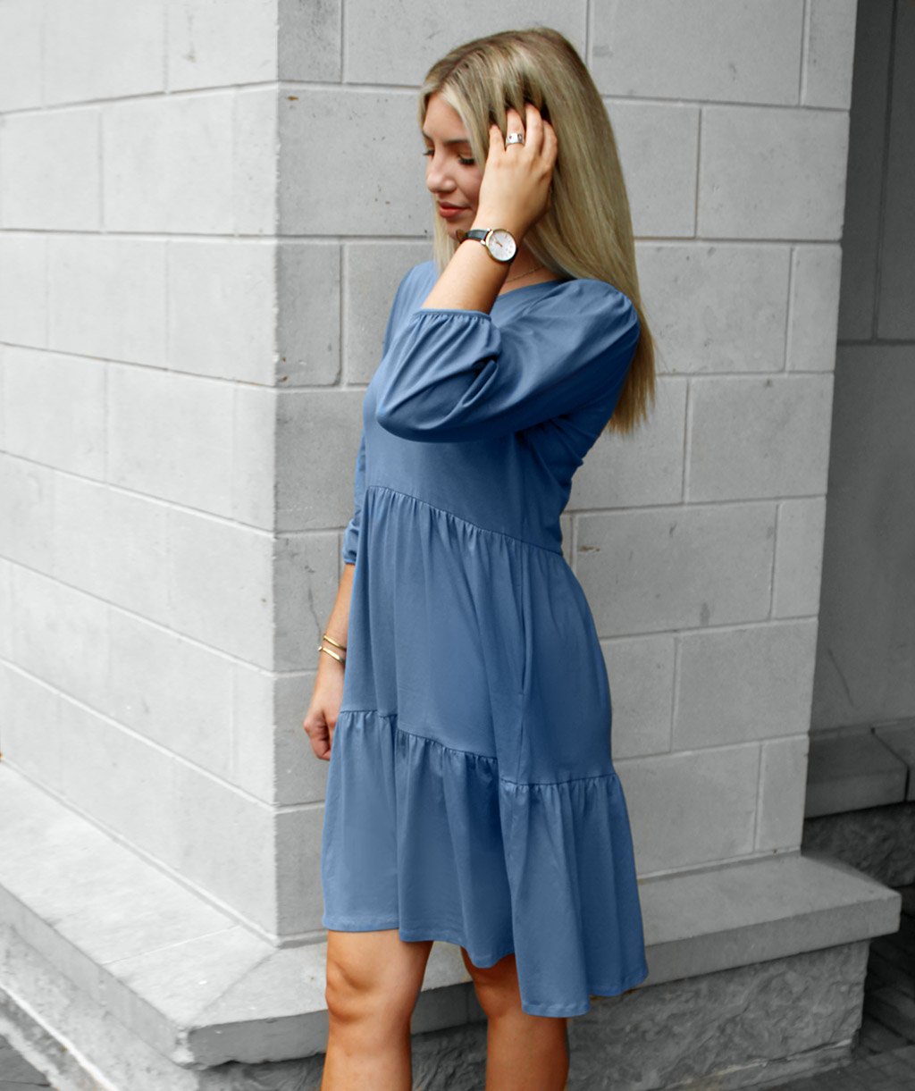 ARI peasant dress in Vintage Blue – The Lemonade Boutique LLC ARI peasant dress in Vintage Blue – The Lemonade Boutique LLC