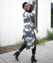 Load image into Gallery viewer, IMANI tie-dye long cardigan in Black Multi