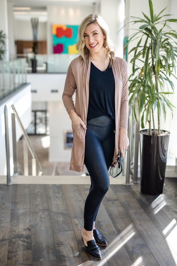 Champagne Tan Open Cardigan