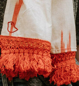Peela Coral Tassel Scarf
