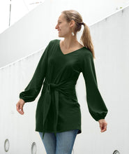 Load image into Gallery viewer, Myles Tie Front Tunic in Pineneedle