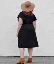 Load image into Gallery viewer, NOELA flutter sleeve dress in Black