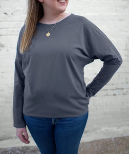 SUNDAY dolman tee in Anchor Grey