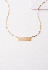 Mama Gold Bar Necklace