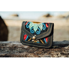 Load image into Gallery viewer, The Marigold Embroidered Black Mini Coin Purse - Various Colors