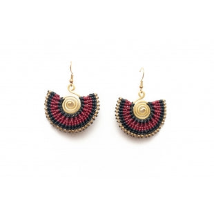 Siamese Tulip Brass Fringe Earrings - Various Colors