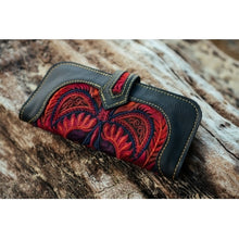 Load image into Gallery viewer, The Cosmos Embroidered Black Large Wallet Purse - Various Colors