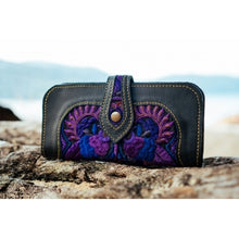 Load image into Gallery viewer, The Cosmos Embroidered Black Large Wallet Purse - Various Colors