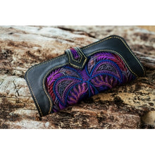 Load image into Gallery viewer, The Cosmos Embroidered Black Large Wallet Purse - Various Colors