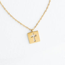 Load image into Gallery viewer, Axis Gold Cross Necklace