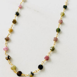 Multi Tourmaline Rosary Necklace