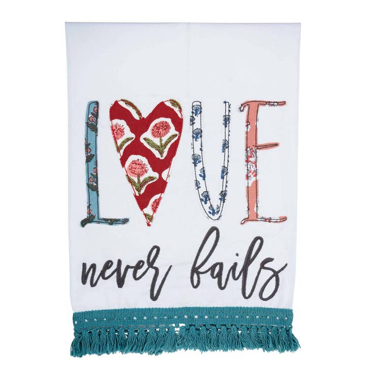 Love Never Fails Tea Towel