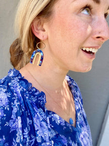 Tortoise Blues and Double U Earrings