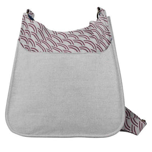 Large Canvas Crossbody Bag in Gray