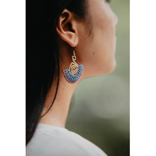 Load image into Gallery viewer, Siamese Tulip Brass Fringe Earrings - Various Colors
