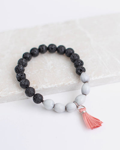 Gael Lava Beads Tassel Bracelet