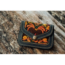Load image into Gallery viewer, The Marigold Embroidered Black Mini Coin Purse - Various Colors
