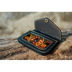 The Marigold Embroidered Black Mini Coin Purse - Various Colors