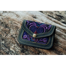 Load image into Gallery viewer, The Marigold Embroidered Black Mini Coin Purse - Various Colors