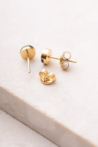 Dixie Black & Gold Circular Stud Earrings