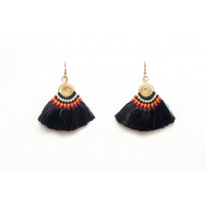 The Orchid Brass Tassel Earrings - Various Colors