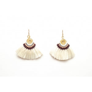The Orchid Brass Tassel Earrings - Various Colors