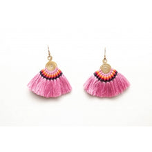 Load image into Gallery viewer, The Orchid Brass Tassel Earrings - Various Colors