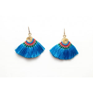 The Orchid Brass Tassel Earrings - Various Colors