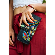 Load image into Gallery viewer, The Cosmos Embroidered Black Large Wallet Purse - Various Colors